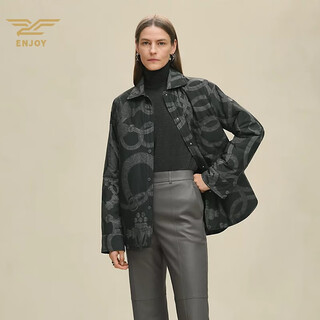 Hermes (hermes) women's jacket double-sided shirt-style down canvas jacket fashionable printing cold and warm winter new style gray 34