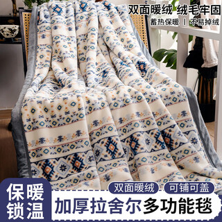 Enxing thickened raschel blanket quilt winter coral flannel office nap shawl throw blanket children's sofa blanket northern dream upgraded encryption flocking thermal storage and warmth 200x230cm double-sided velvet raschel blanket