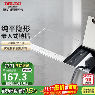 德力西（DELIXI）开关插座 嵌入式地插大理石瓷砖隐藏式地板插座 纯平隐形双五孔 