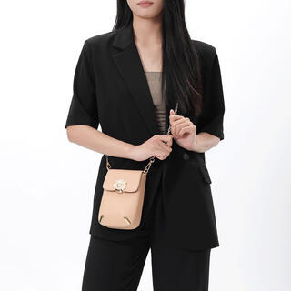 Satchi women's seasonal new exquisite one-shoulder crossbody fashion annie handbag designer haute couture holiday gift apricot one size (f)