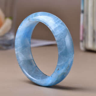 Maiyong old mine aquamarine bracelet round strip thin strip wide version jingle devil blue bracelet bracelet blue sky and white clouds island starlight size 60.5*20.5*8.4