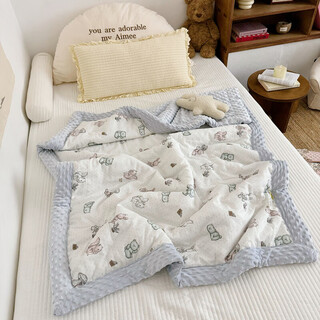 Baby double-layer gauze soothing beanie blanket in summer, korean style cute baby nap, autumn and winter air-conditioned quilt, grimm's fairy tales - four seasons, quilted 150*200cm