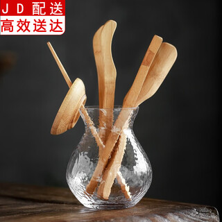 Zhengyang tea ceremony six gentlemen kung fu tea set accessories glass household japanese-style bamboo tea clips tea spoons tea needles tea art complete set glass (hammer pattern vase) six gentlemen_bamboo