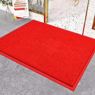 Yusenyi ping an door mat customized red silk circle carpet household entrance foot mat entry door wash-free entry door floor mat red silk circle no word pressed edge 90 pieces 90x150 cm (extra thick)