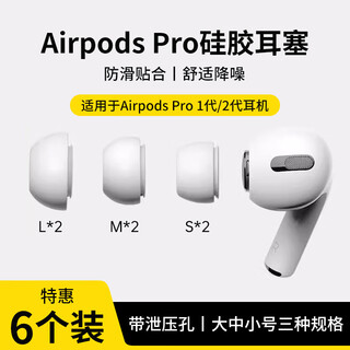 Stike three pairs of headphone caps, earplug caps, earphone caps, suitable for airpods pro second/first generation apple bluetooth headset silicone cap, non-slip, ultra-thin, large, medium and small