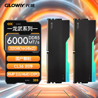 Gloway 32gb (16gbx2) ddr5 6000 desktop memory longwu-yi rgb light strip domestic particles cl36 starry sky black