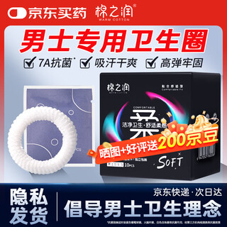 Mianzhirun men's sanitary ring 7a antibacterial men's private parts, non-sensory men's sanitary ring, breathable, hypoallergenic and odor-free, 10 pieces