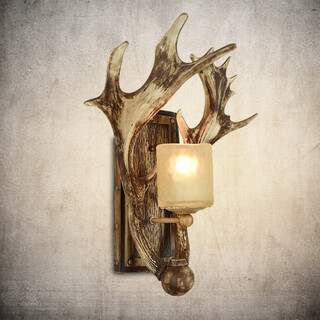 Shusheng european wall lamp indoor foyer nordic retro industrial style deer antler lamp personalized creative living room aisle american antique deer head decoration b3039 antique