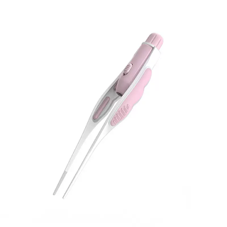 Yusenyi ear wax tweezers, ear-picking artifact, illuminated ear-picking tweezers, spoon buckle, ear-picking tools for children, electronic anti-slip ear tweezers (pink and white)
