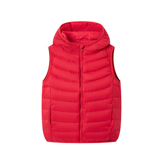 Bosideng children's down vest men's 2025 new thin outerwear hooded down liner three-proof children's vest chinese red 1215 150 /72 weight approximately 60-g