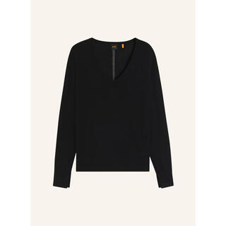 Boss women's sweater warm and comfortable solid color long sleeve daily commuting simple knitted black one size | s