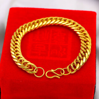 Laohuangxiang gold-wrapped silver bracelet for men, domineering boss chain, real men's trendy gold bracelet that does not fade, s buckle tank chain 10mm, about 33g