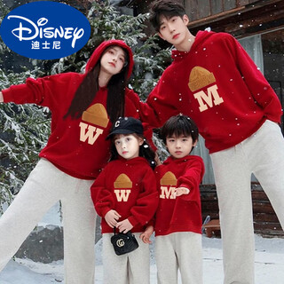 Disney 2026 year of the horse zodiac year greetings in red clothes, parent-child outfits, sweatshirts for a family of three or four, new style family photos, red hooded (spring and autumn) 170 adult m