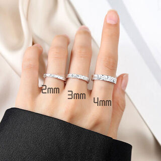 9999 sterling silver pure silver three-sided crushed ice couple ring men and women closed ring ring flash ring gift 4mm-crushed ice weighs about 3.5g hong kong code-18