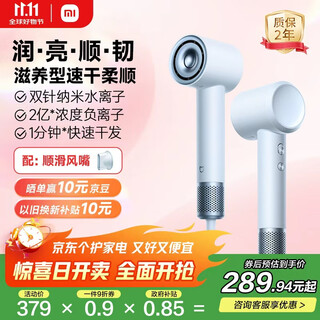 Mijia high-speed water ion hair dryer xiaomi home constant temperature hair dryer negative ion quick drying and maintenance send girlfriend birthday gift national subsidy iceland blue
