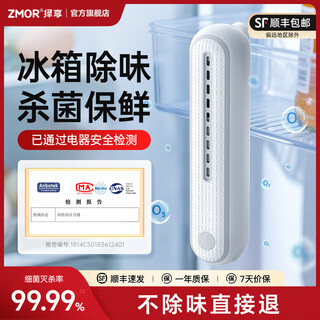 Zmor select refrigerator deodorizer long-lasting sterilization and deodorization for fruit and vegetable freshness preservation compact and portable refrigerated area freshness zone d2 coconut milk white refrigerator deodorizer fruit and vegetable freshness preservation and sterilization
