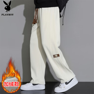 Playboy (playboy) pants men's straight casual pants men's autumn and winter high-end trousers loose wide-leg trendy sports pants