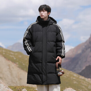 Vuug outdoor casual mid-length winter cotton clothes men's warm cotton clothes coldproof plus velvet jackets men black s