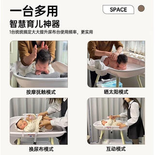 Other homes george bear diaper table baby care table newborn diaper changing massage touching table bath multifunctional removable morandi white (nude bed-nurse table) assembly