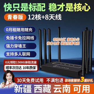 随U行随身wifi无线移动路由器4g5g无线宽带上网卡无限速不拉网线免装宽带家用商铺农村新疆西藏云南可用 【青春版】12核+8天线