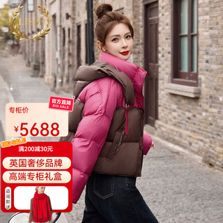 Lism shopping mall same style high-end down jacket color matching super nice down jacket women's short style small women's style coffee red s