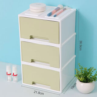 Fantasy desktop storage drawer large-capacity hand ledger tape storage box drawer-type plastic compartment multi-layer combination large large nordic green 3 layers