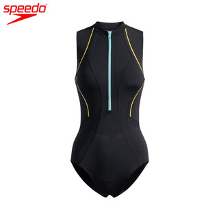 Speedo speedo black label 6.0 series small turtleneck sun protection sleeveless one-piece swimsuit for women competition 25 new products black (small turtleneck design wears a beautiful swan neck) s (34)