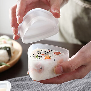 Home story japanese triangular rice ball mold set household sushi roller small large size children's baby food supplement tool artifact 2 pieces (one large and one small)