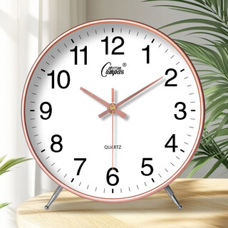 Compas silent light luxury quartz table clock extra large dial clear view home bedroom desktop table clock classic rose gold-8 inch no specifications