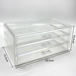 Aoyanlai drawer-type large-capacity stationery storage box multi-layer classified office student use three-layer stationery storage box transparent