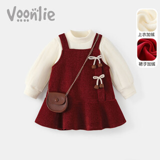 Fanlie voonlie girls' dress, winter style, children's plush velvet princess dress, one-year-old baby dress, new year's eve dress