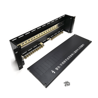 Zhonghan brand cabinet power distribution unit, aluminum alloy pdu lightning protection design for computer room, mains ups input and output distribution box 3u luxury black 483*133*70mm