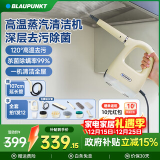 Blaupunkt household high temperature and high pressure steam cleaner whole house cleaner multifunctional portable small kitchen air conditioner cleaner integrated handheld steam cleaner cleaner warm apricot yellow one machine multi-purpose + 12 piece complete set