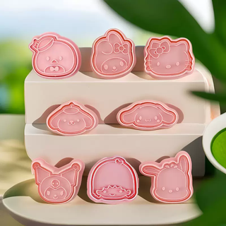 Yusenyi cartoon biscuit mold kt cat watermelon cutting mold snow skin mooncake household cookie fondant baking tool 8-piece set of hot-selling value-for-money food-grade safety materials