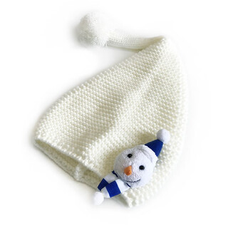 Disney children's adult parent-child hat cartoon cute pointed hat knitted 25 autumn and winter warm nightcap plush christmas hat white one size