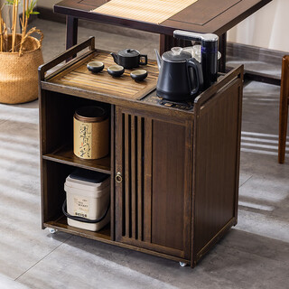 Huangweima mobile tea table home small tea table bamboo tea cart tea table tea set automatic kettle integrated tea cabinet 65 long single door
