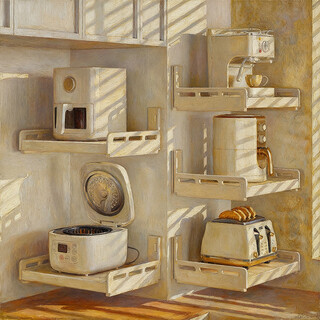 Ersijia kitchen microwave storage rack countertop seasoning rack wall-mounted hole-free oven rack multi-functional storage bracket gun gray width 35 long 50cm free four hooks