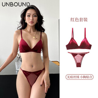 Six rabbitt high-end brand bra set for women red triangle cup underwear for women's birth year suit sexy velvet wedding red suit s 70a 70b 70c for young ladies