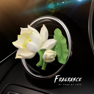 Yusen yi good luck lotus lotus car aromatherapy car perfume decoration air vent car interior decoration diffusing fragrance stone ornaments good things leverage white get 1 bottle of essential oil for free with purchase 1g