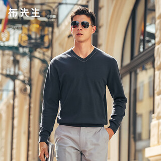 Mr. bu v-neck double-layer warm wool sweater for men 2025 autumn and winter new solid color bottoming deep winter inner sweater for men bt16900 extreme night gray 2xl (185)