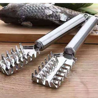 Donau dream scale fish scraper multifunctional stainless steel household scale remover fish killing tool kitchen supplies scale remover brush stainless steel 1