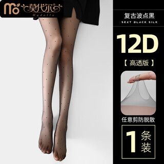 Modal black stockings for women, anti-snagging, smooth legs, plus velvet, sexy for autumn and winter, 0d high-transparent pantyhose, high-end black silk, pure sex appeal, upgrade to any cut, 12d light-transparent polka dot black, m, extra length, customized, tall people will not lose their crotch, 70-140jin jin is equal to 0.5kg / 165-180c