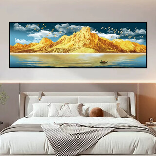 Necessary for chinese new year bedroom bedside decoration painting stickers self-adhesive living room room master bedroom background wall mural stickers with jinshan mountain at the back 120cm*40cm