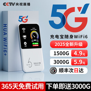 酷米行移动随身5G无线网络千兆免预存3C认证充电宝wifi6便携式车载宽带2025新款wifi无限流量全国通用 充电宝款【5G王者版】3C认证/1W毫安超长续航