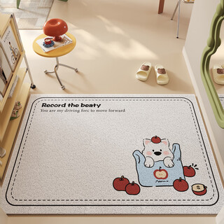 Pupan 2025 new high-looking entrance door special silk circle floor mat door entrance household foot mat door no-wash carpet wire circle-bag apple dog 60*90cm