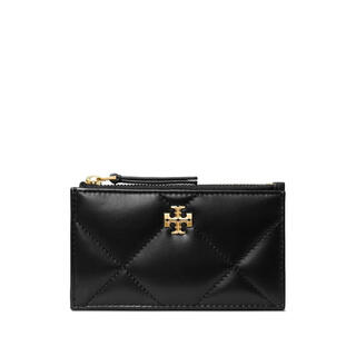Tory burch women's card holder card storage card storage portable carry non-slip design black calfskin quilted texture black tu