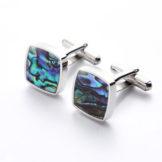 Gensz (gensz) gt gensz french cufflinks, shirt cuff nails for men, black butterfly oyster, blue butterfly oyster, four-leaf clover, abalone shell cufflinks, abalone shell cufflinks, each one is different