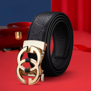 Lism light luxury high-end men's belt genuine leather pure cowhide business casual pants belt men's italian gold buckle pattern first layer cowhide 120cm