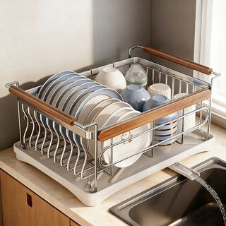 Dapaiwu 304 stainless steel kitchen dish rack drain bowl rack dish storage rack medieval style cupboard chopstick cage rack medieval style small drain basket with drain pan shipped in one piece solid 304 stainless steel