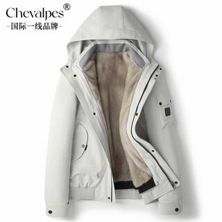 CHEVALPES国际一线品牌派克服男进口水貂内胆皮草连帽皮毛一体整貂袖貂皮大 军绿色 L 170